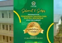 Membuka Sejarah Baru di Madura, Prodi PBSI STKIP PGRI Sumenep Terakreditasi Unggul Ucapan: Pamflet ucapan selamat atas diraihnya akreditasi unggul (Eka/Mediaretorika.com) Selasa (25/03/25).